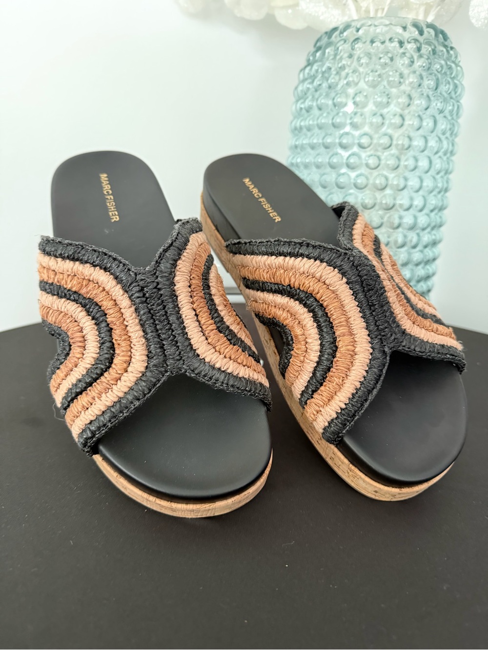 Marc Fisher Women's Erim Woven Slip-On Flatform Sandals